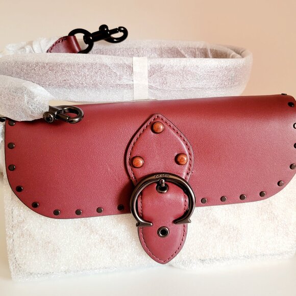 Coach *Horse & Carriage print in Chalk Wine Beat Crossbody - Picture 1 of 16